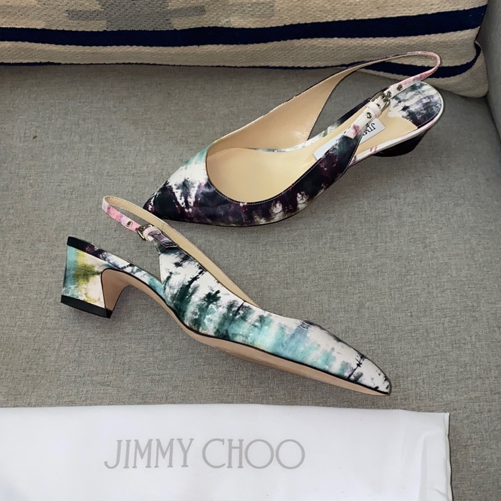 Jimmy Choo Gemma 40 Tie dye fabric Slingback NEW size 36